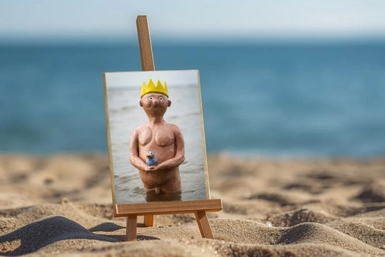 Fine Art Postkarte "König mit Ente"