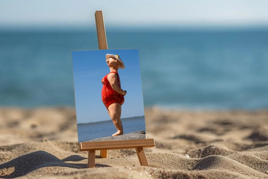 Fine Art Postkarte "Lady in red"