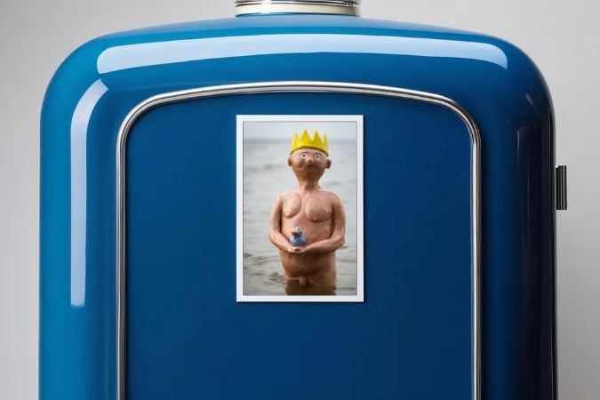 Fine Art Postkarte "König mit Ente"